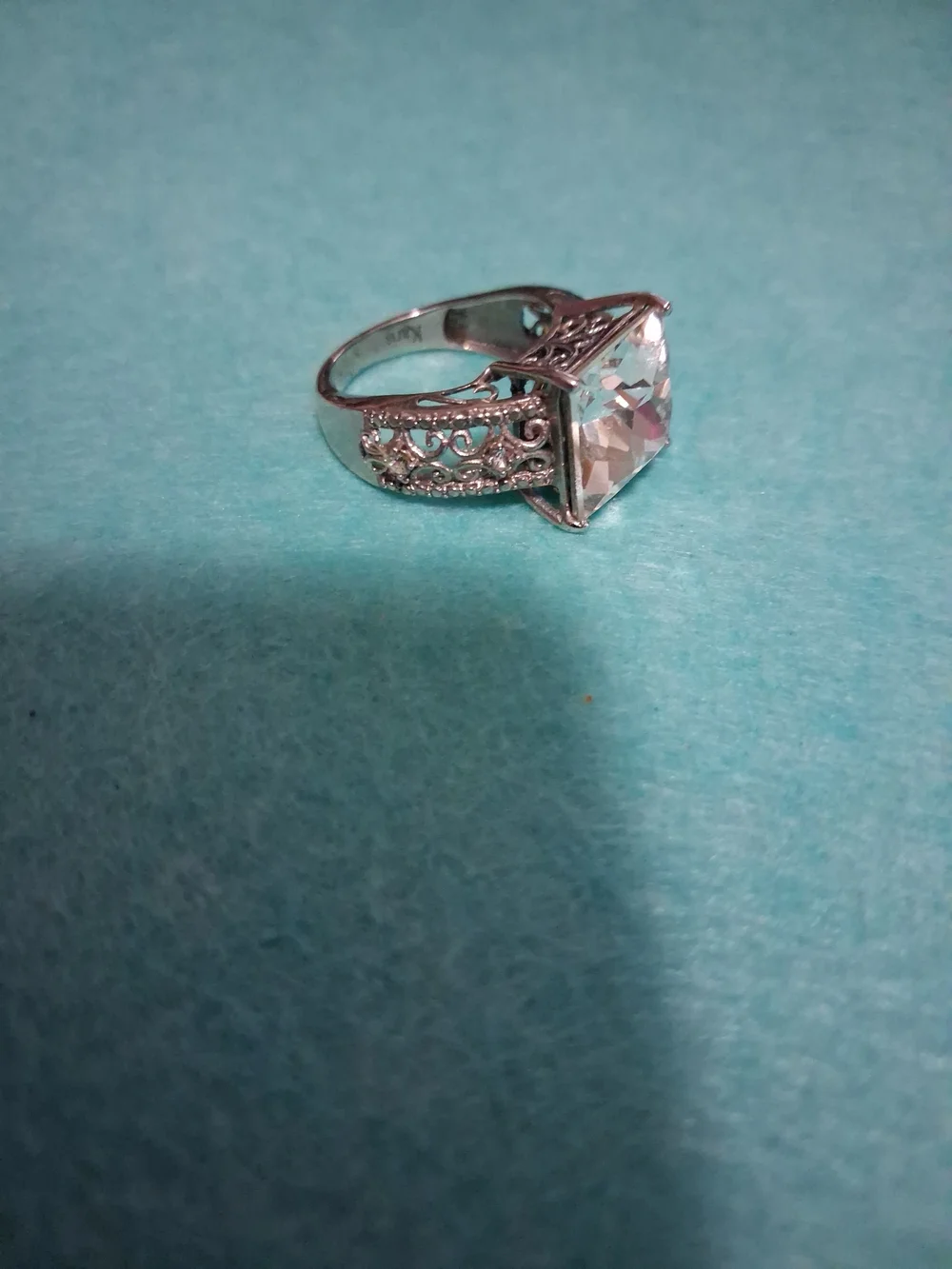 Silver-Tone Clear Stone Statement Ring - Women's Jewelry